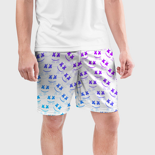 Мужские спортивные шорты Marshmello: Light Neon / 3D-принт – фото 3