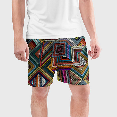 Мужские спортивные шорты Этнический ковровый орнамент / 3D-принт – фото 3