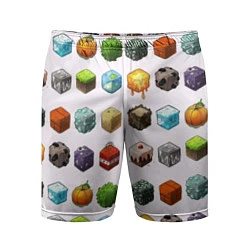 Шорты спортивные мужские Minecraft Cubes, цвет: 3D-принт
