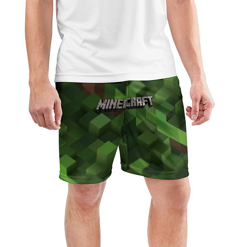 Мужские спортивные шорты MINECRAFT FOREST / 3D-принт – фото 3