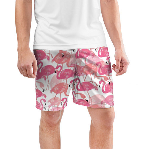 Мужские спортивные шорты Рай фламинго / 3D-принт – фото 3