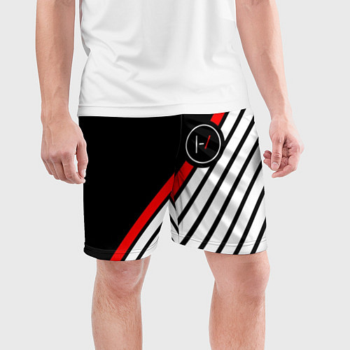 Мужские спортивные шорты 21 Pilots: Black Logo / 3D-принт – фото 3