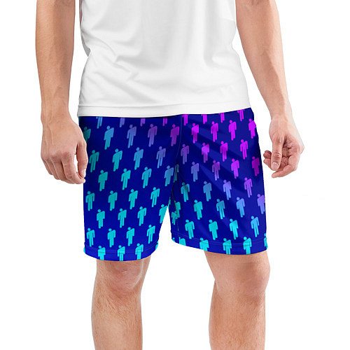 Мужские спортивные шорты Billie Eilish: Violet Pattern / 3D-принт – фото 3