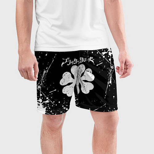Мужские спортивные шорты ЧЁРНЫЙ КЛЕВЕР / 3D-принт – фото 3