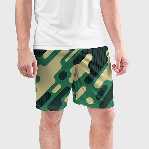 Мужские спортивные шорты Военный камуфляж / 3D-принт – фото 3