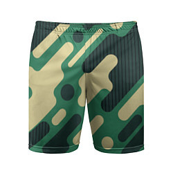 Шорты спортивные мужские Военный камуфляж, цвет: 3D-принт