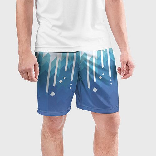 Мужские спортивные шорты Пиксельные сливки / 3D-принт – фото 3