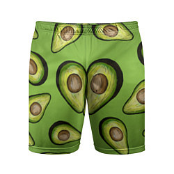 Шорты спортивные мужские Люблю авокадо, цвет: 3D-принт