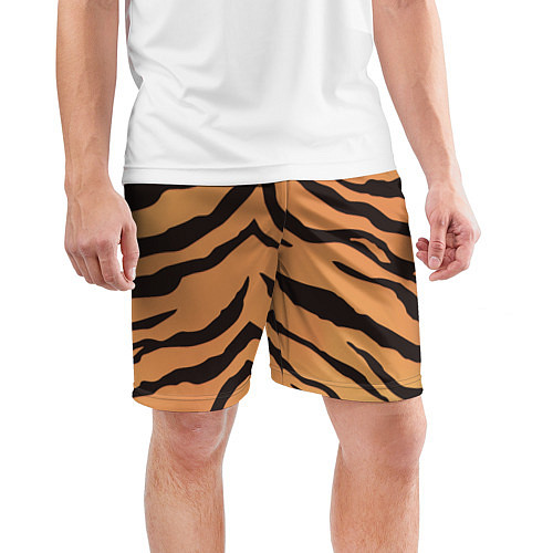Мужские спортивные шорты Тигриный камуфляж / 3D-принт – фото 3