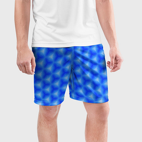 Мужские спортивные шорты Синие соты / 3D-принт – фото 3