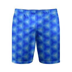 Шорты спортивные мужские Синие соты, цвет: 3D-принт