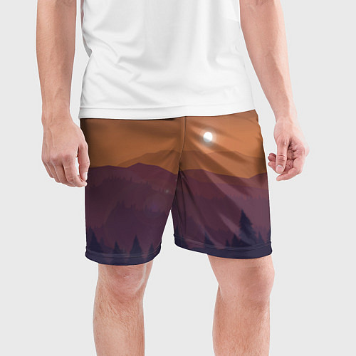Мужские спортивные шорты Горы / 3D-принт – фото 3