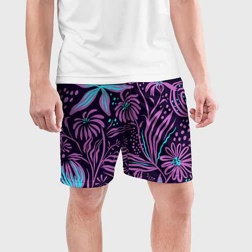 Мужские спортивные шорты Цветы / 3D-принт – фото 3