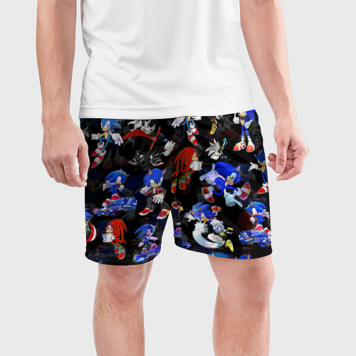 Мужские спортивные шорты Sonic паттерн / 3D-принт – фото 3