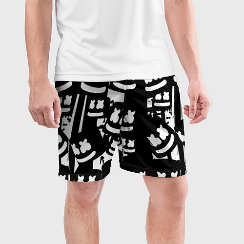 Мужские спортивные шорты Marshmello / 3D-принт – фото 3