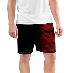 Шорты спортивные мужские RED BLACK MILITARY CAMO, цвет: 3D-принт — фото 2