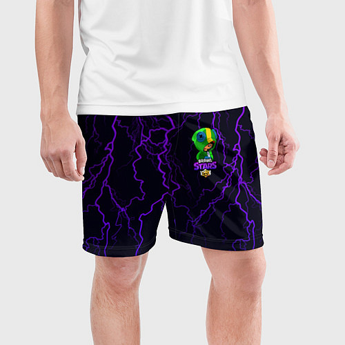 Мужские спортивные шорты Brawl Stars LEON / 3D-принт – фото 3