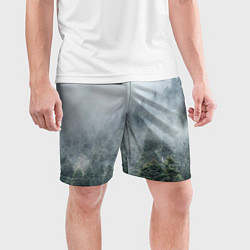 Шорты спортивные мужские Туманный лес, цвет: 3D-принт — фото 2