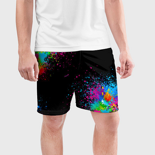 Мужские спортивные шорты Брызги красок / 3D-принт – фото 3