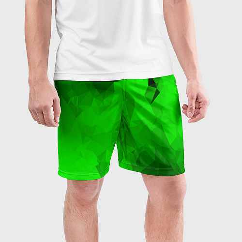 Мужские спортивные шорты GREEN / 3D-принт – фото 3