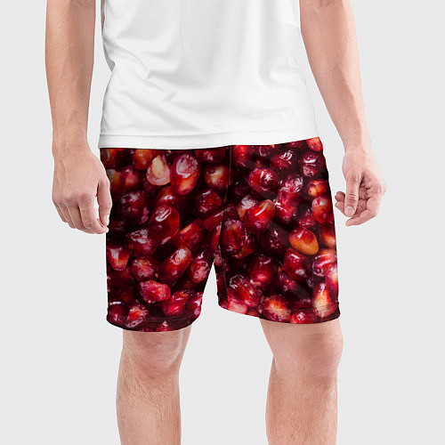 Мужские спортивные шорты Много ягод граната ярко сочно / 3D-принт – фото 3