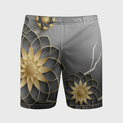 Шорты спортивные мужские 3D цветы, цвет: 3D-принт