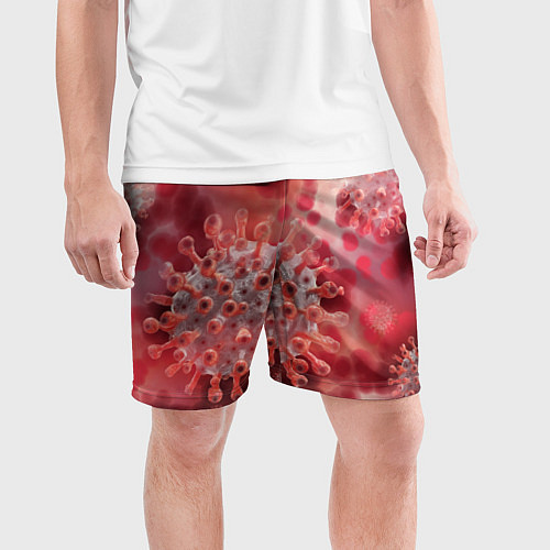 Мужские спортивные шорты Коронавирус / 3D-принт – фото 3