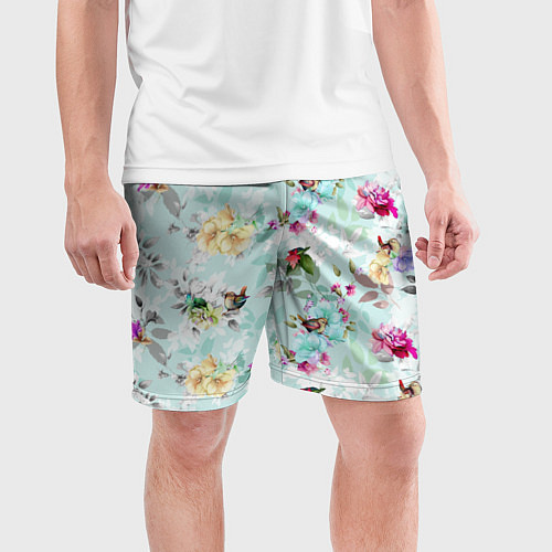 Мужские спортивные шорты Весенние цветы / 3D-принт – фото 3