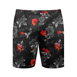 Мужские спортивные шорты Красные цветы