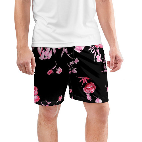 Мужские спортивные шорты Цветы / 3D-принт – фото 3