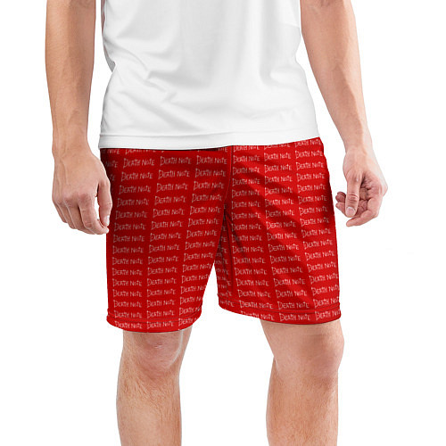 Мужские спортивные шорты Death note pattern red / 3D-принт – фото 3