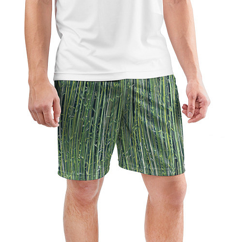 Мужские спортивные шорты Зеленый бамбук / 3D-принт – фото 3