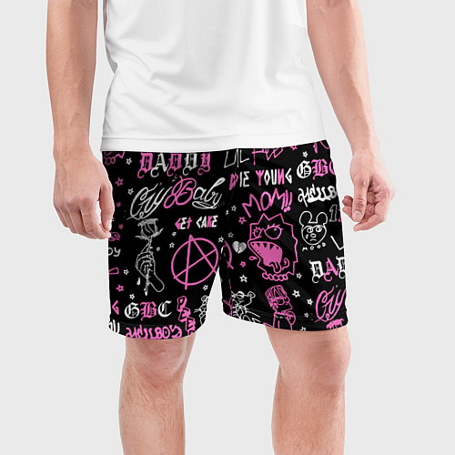 Мужские спортивные шорты LIL PEEP / 3D-принт – фото 3