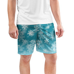 Шорты спортивные мужские Снежинки, цвет: 3D-принт — фото 2