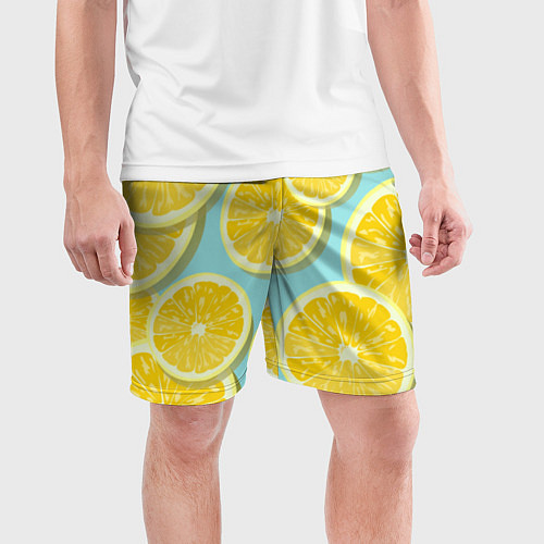 Мужские спортивные шорты Лимончики / 3D-принт – фото 3