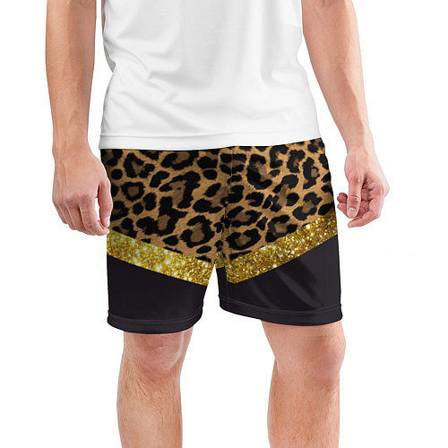 Мужские спортивные шорты Леопардовый принт / 3D-принт – фото 3