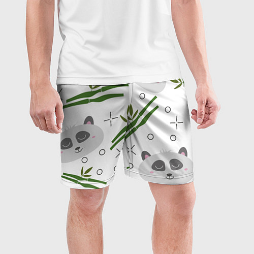 Мужские спортивные шорты Панда с бамбуком / 3D-принт – фото 3
