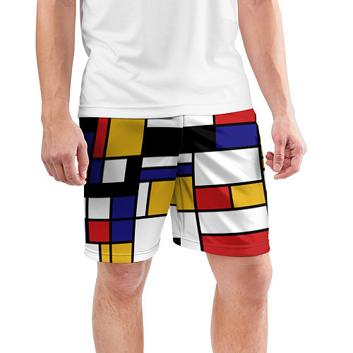 Мужские спортивные шорты Color blocking / 3D-принт – фото 3