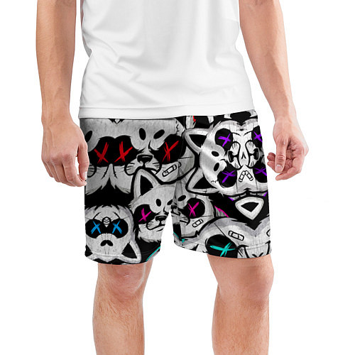 Мужские спортивные шорты Злые панды / 3D-принт – фото 3