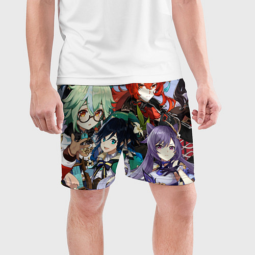 Мужские спортивные шорты Персонажи Genshin Impact / 3D-принт – фото 3