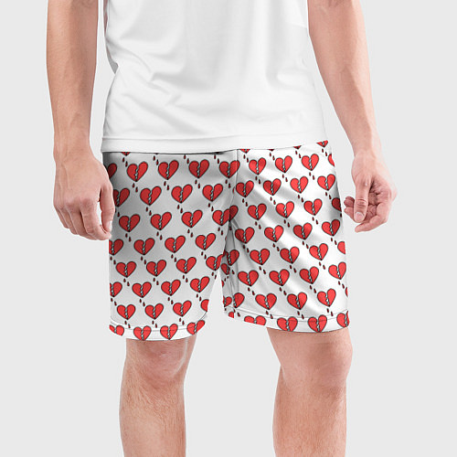 Мужские спортивные шорты Разбитое Сердце / 3D-принт – фото 3