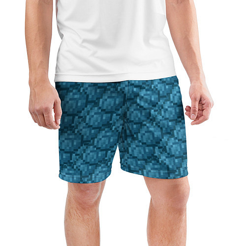 Мужские спортивные шорты Берюзовый краситель / 3D-принт – фото 3