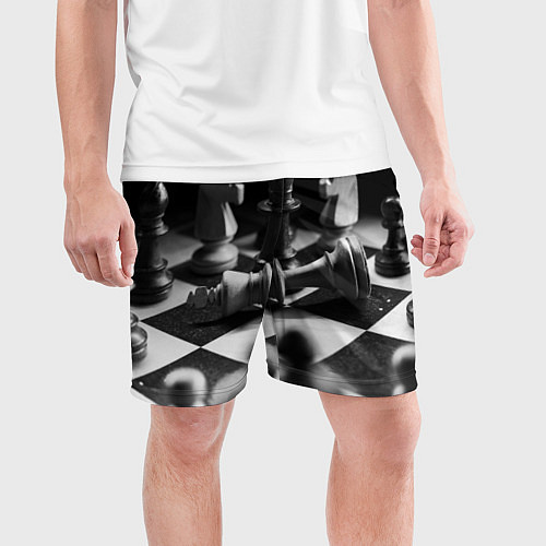Мужские спортивные шорты Шахматы / 3D-принт – фото 3