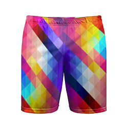 Мужские спортивные шорты Пиксельная радуга