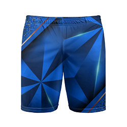 Шорты спортивные мужские 3D абстрактные фигуры BLUE, цвет: 3D-принт
