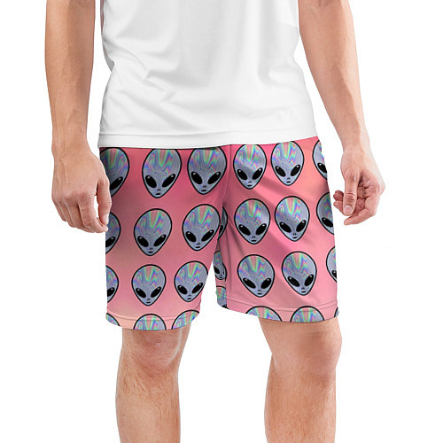 Мужские спортивные шорты Гламурные пришельцы / 3D-принт – фото 3