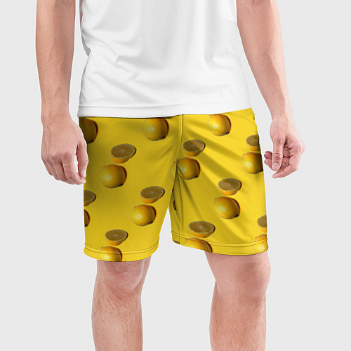 Мужские спортивные шорты Летние лимоны / 3D-принт – фото 3