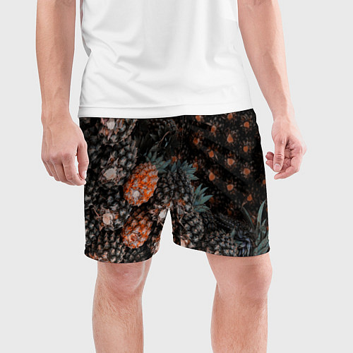 Мужские спортивные шорты Спелые ананасы / 3D-принт – фото 3