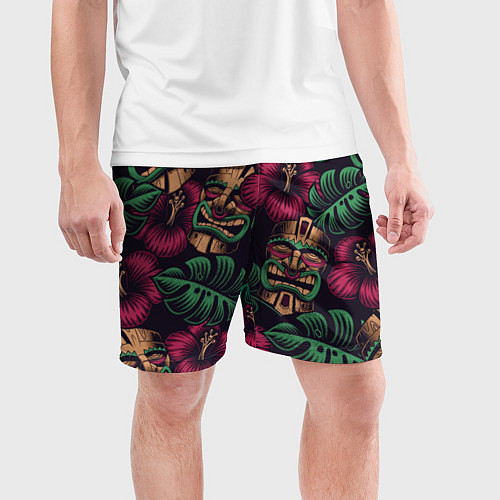 Мужские спортивные шорты Тропический / 3D-принт – фото 3