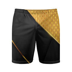 Шорты спортивные мужские 3D BLACK & GOLD, цвет: 3D-принт